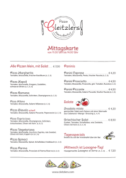 Mittagskarte - Cleitzlers