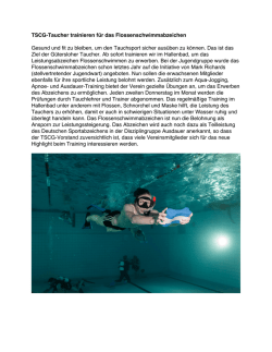 TSCG-Taucher trainieren für das Flossenschwimmabzeichen