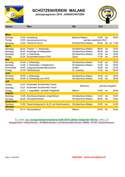 Jahresprogramm 2016 - Sch&uuml;tzenverein Malans