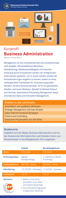 Business Administration - Rheinische Fachhochschule Köln