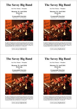 The Savoy Big Band The Savoy Big Band The Savoy Big Band The