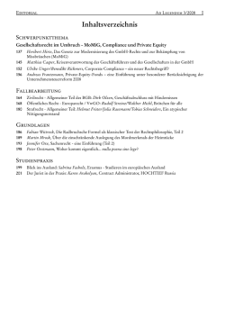 Inhaltsverzeichnis