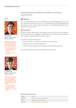 informationsveranstaltung: Studieren und dann promovieren?