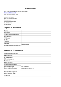 Schadenformular Online ausf&uuml;llbar bereitgestellt. (PDF