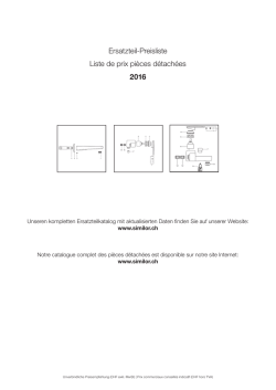 Ersatzteil-Preisliste Liste de prix pièces détachées 2016