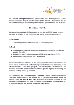 Lehrstuhl f&uuml;r Digital Humanities II