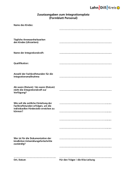Formblatt Personal - Lahn-Dill