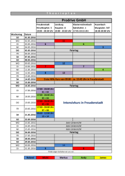 Theorieplan Mai 2016 - Fahrschule Prodrive GmbH