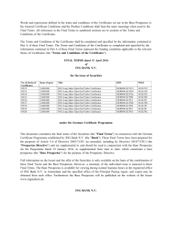 Final Terms - ING Markets