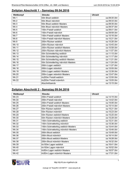 Zeitplan - Schwimmabteilung VfR Simmern