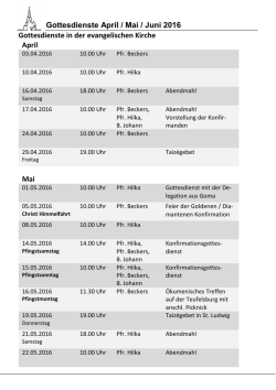Gottesdienstplan 04-05-06-16 - Evangelische Kirchengemeinde