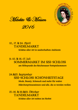 Märkte & Messen 2016 - Sisi Schloss Reichenau