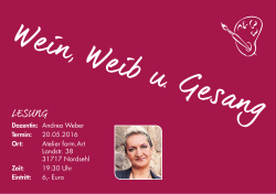 Wein, Weib & Gesang Atelier form.Art am 20.05.2016