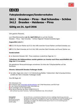 241.1 Dresden – Pirna – Bad Schandau – Schöna 241.2 Dresden