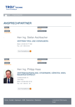 ansprechpartner - TROX Austria GmbH