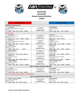 Fightcard 08042016
