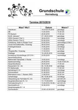 Termine 2015/2016 Was? - Grundschule Horneburg