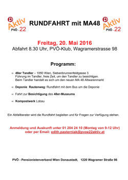 RUNDFAHRT mit MA48 - Pensionistenverband