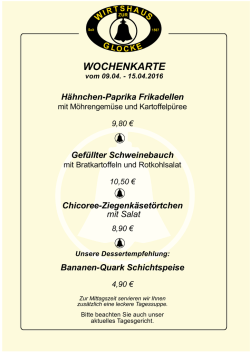 wochenkarte - Zur Glocke