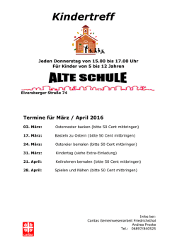 Kindertreff - Caritas Gemeinwesenarbeit Friedrichsthal