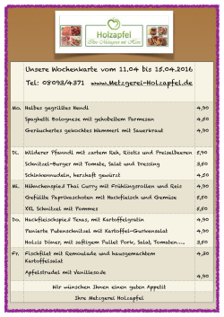 Wochenkarte KW 15-2016 - Metzgerei Holzapfel GmbH