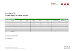 Verkaufspreisliste Terrassenhäuser, Herrenberg, Wettingen
