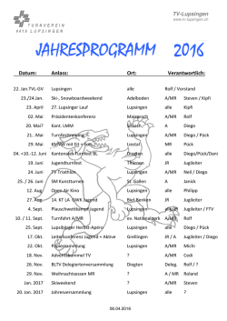 Jahresprogramm 2016