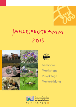 Jahresprogramm 2016 - Naturzentrum Eifel