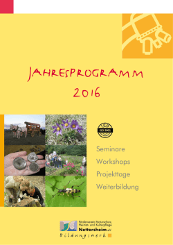 Jahresprogramm 2016 - Naturzentrum Eifel