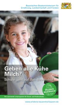 Plakat 2: Geben alle Kühe Milch? - Bayerisches Staatsministerium
