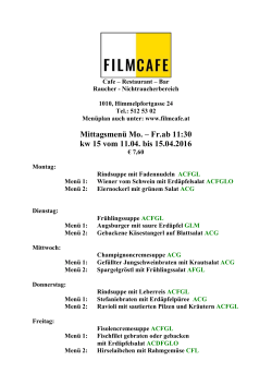 wochenmenu - Filmcafe