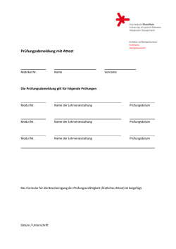 Prüfungsabmeldung mit Attest