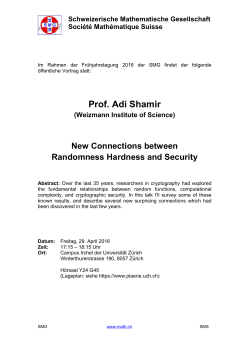 Prof. Adi Shamir (Weizmann Institute of Science)