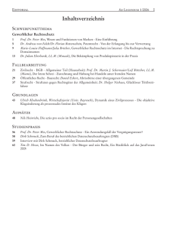 Inhaltsverzeichnis