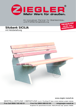 Sitzbank SICILIA - Das ZIEGLER Handbuch zeigt alles auf einen Blick