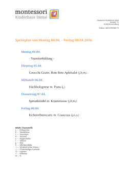 Speiseplan KW 14 - Montessori