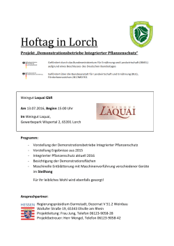 Hoftag in Lorch - Demonstrationsbetriebe integrierter Pflanzenschutz