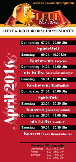 Monatsprogramm April 2016