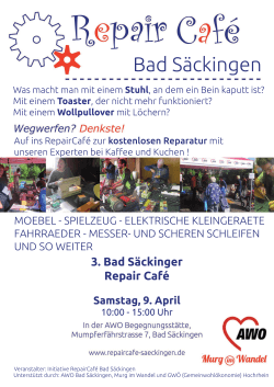 3. Bad Säckinger Repair Café am 09.04.2016