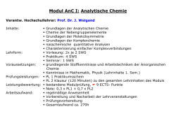 Modul AnC I: Analytische Chemie