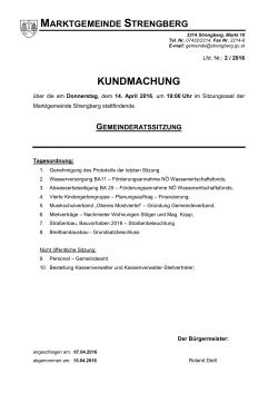kundmachung - Gemeinde Strengberg