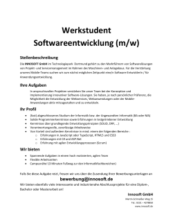 Werkstudent Softwareentwicklung (m/w)