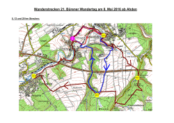 Wanderstrecken 21. Bürener Wandertag am 8. Mai 2016 ab Ahden