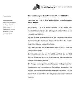 Jubilatemarkt - Stadt Weiden in der Oberpfalz