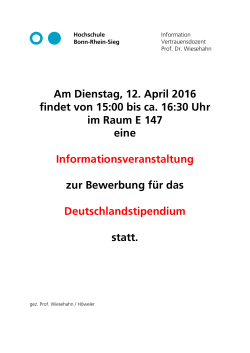 Informationsveranstaltung Deutschlandstipendium