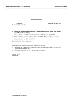 Drs. 17/5499 - Nieders&auml;chsischer Landtag