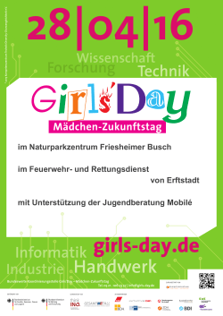 Girls`Day: alle weiteren Infos hier