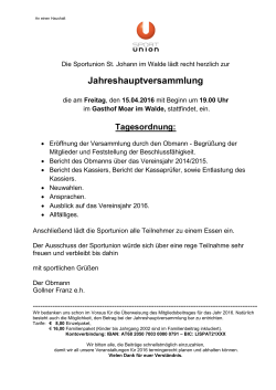 Jahreshauptversammlung