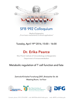 SFB 992 Colloquium Dr. Erika Pearce