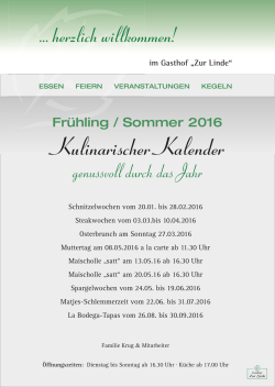 Kulinarischer Kalender - Zur Linde – der Gasthof in Alt Duvenstedt